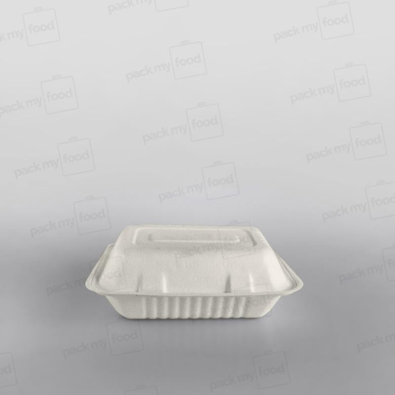 Bagasse Lunch Box - 9x6x3 inch