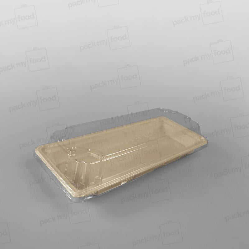 rPET Lid For Compostable BioCane Sushi Tray - 221x91x24mm
