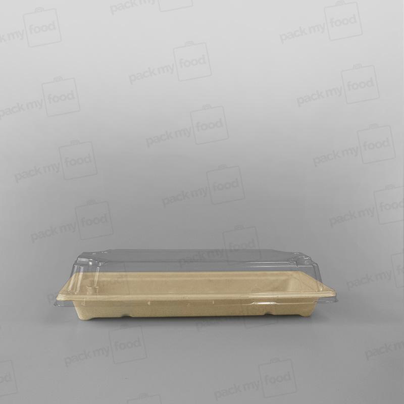 rPET Lid For Compostable BioCane Sushi Tray - 221x91x24mm