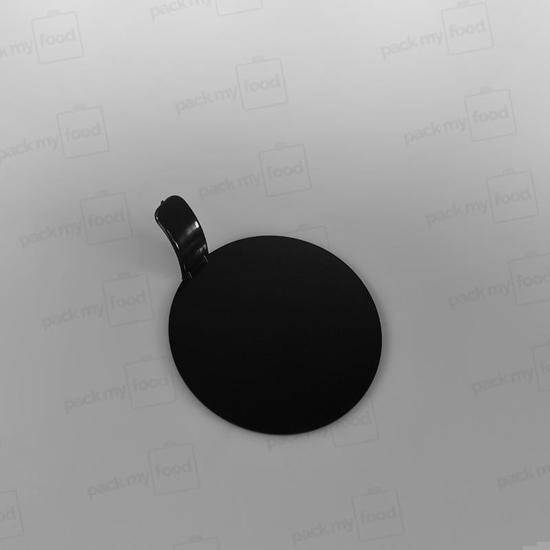 Single Slice Cake Card Black Round With Handle - 8.3cm