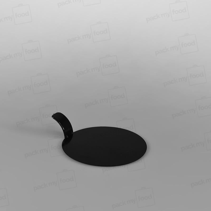 Single Slice Cake Card Black Round With Handle - 8.3cm