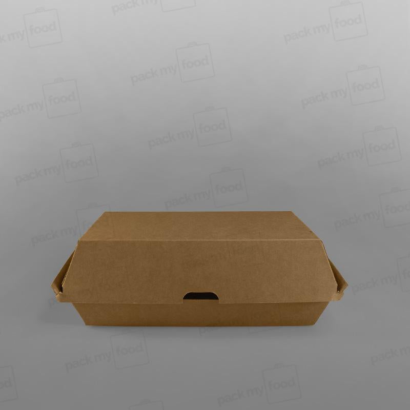 Corrugated Large Clamshell Food Box - 205 x 105 x 80mm