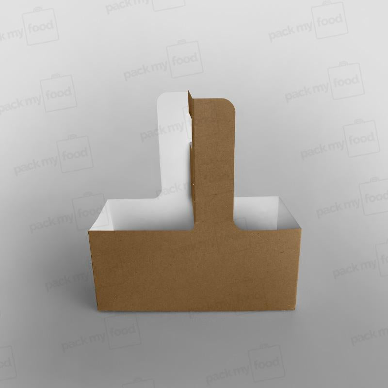 Kraft Paper Cup Carrier For 2/4 Cups
