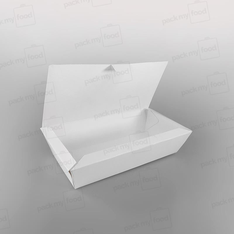 RC White Paper Fish & Chips Box - Hinged