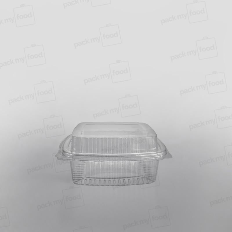 Somoplast Clear Hinged Rectangular Plastic Container - Domed Lid