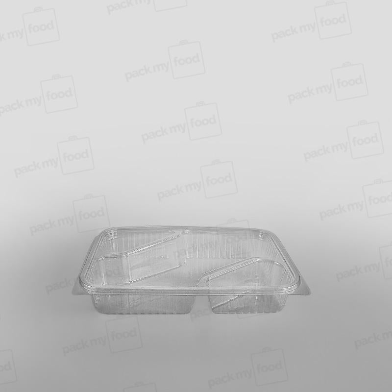 Somoplast 3 Compartment Clear Hinged Rectangular Container