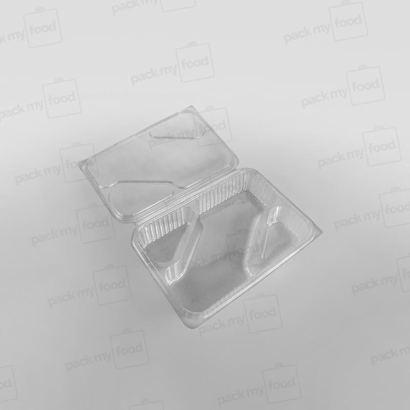 Somoplast 3 Compartment Clear Hinged Rectangular Container