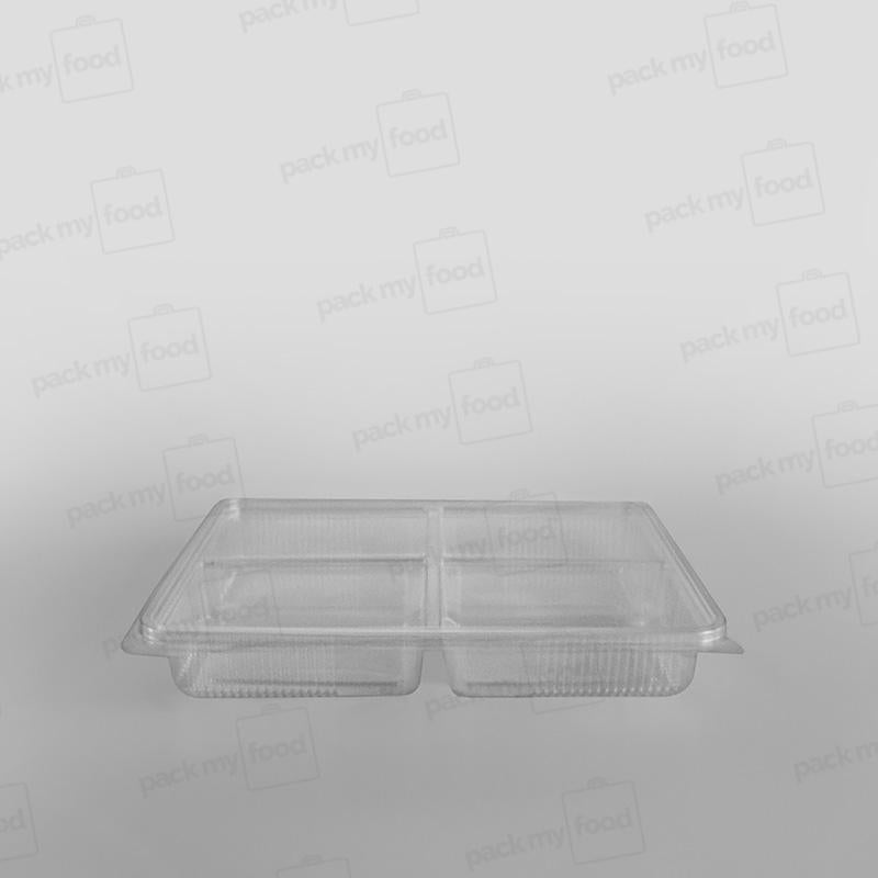 Somoplast 4 Compartment Clear Hinged Rectangular Container