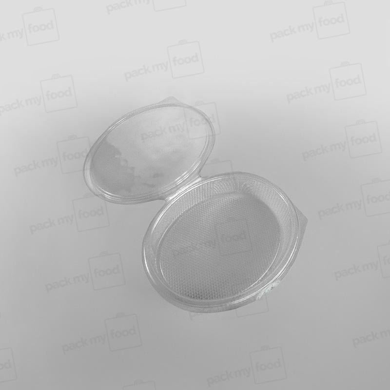 Somoplast Clear Hinged 1 Compartment Oval Container - 600cc