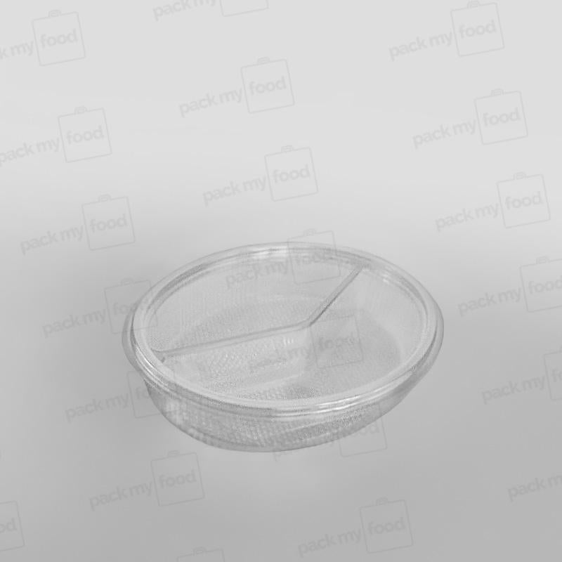 Somoplast Clear Hinged 2 Compartment Oval Container - 575cc