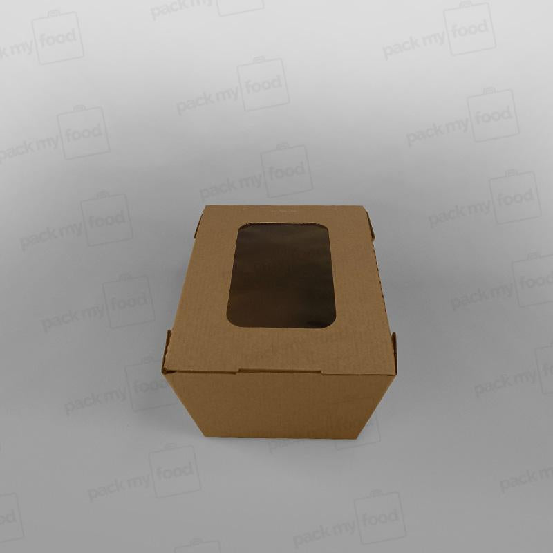 Kraft Paper Rectangular Food Box With Window For Hot & Cold Food