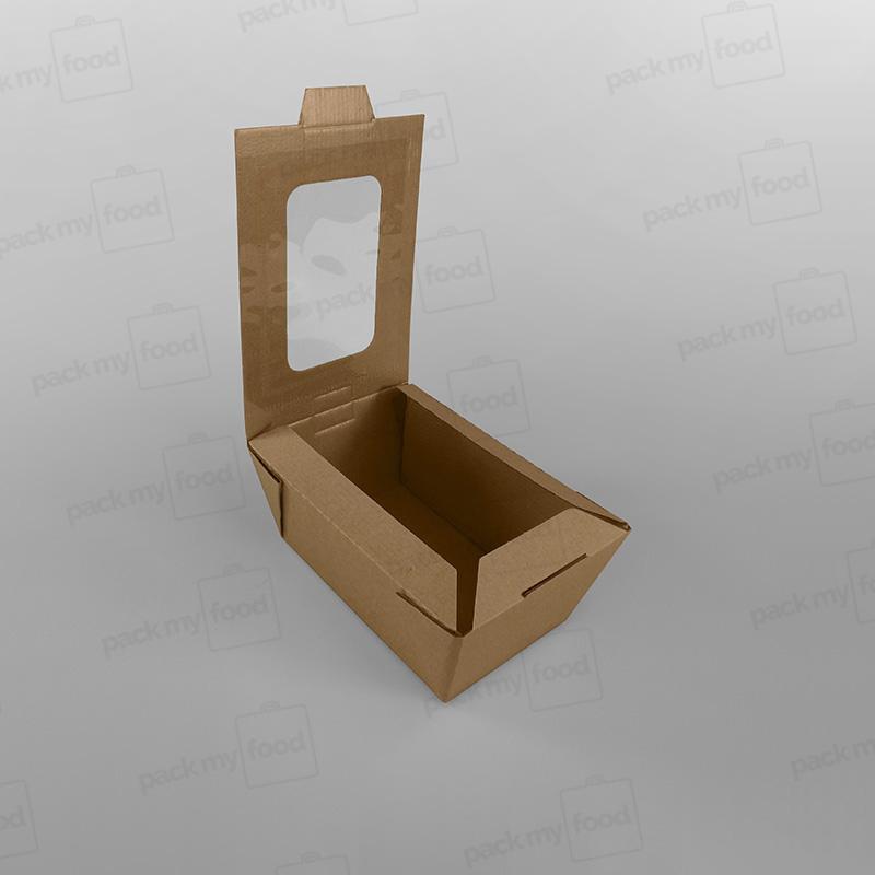 Kraft Paper Rectangular Food Box With Window For Hot & Cold Food