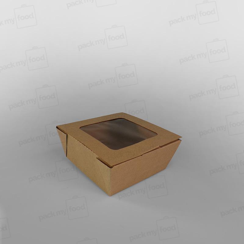 Kraft Paper Rectangular Food Box With Window For Hot & Cold Food