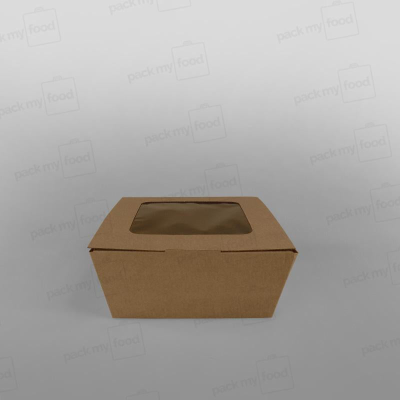 Kraft Paper Rectangular Food Box With Window For Hot & Cold Food