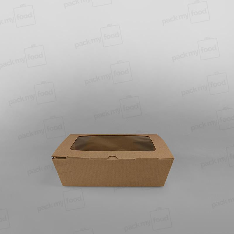 Kraft Paper Rectangular Food Box With Window For Hot & Cold Food
