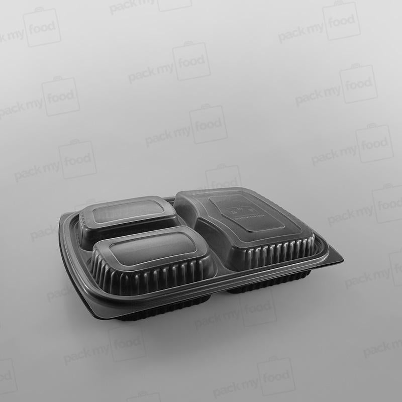 Somoplast 3 Compartment Clear Microwavable Lid To Fit MC46, MC47/ 822, 824 Containers