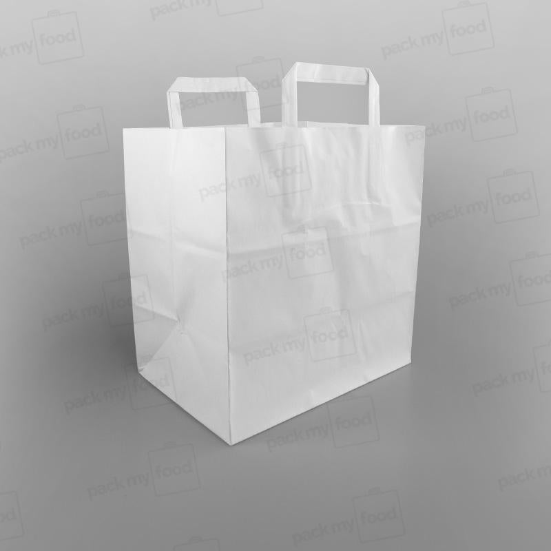 White Paper Carrier Bag Extra Wide