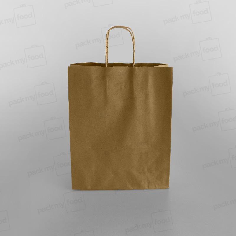 Premium Ribbed Kraft Paper Bag Twisted Handle