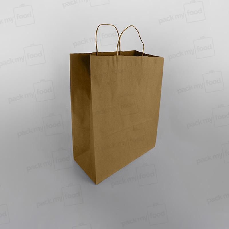 Premium Ribbed Kraft Paper Bag Twisted Handle
