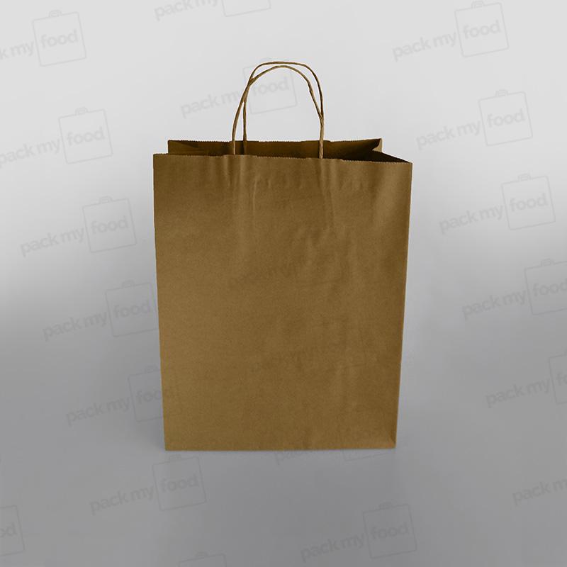 Premium Ribbed Kraft Paper Bag Twisted Handle