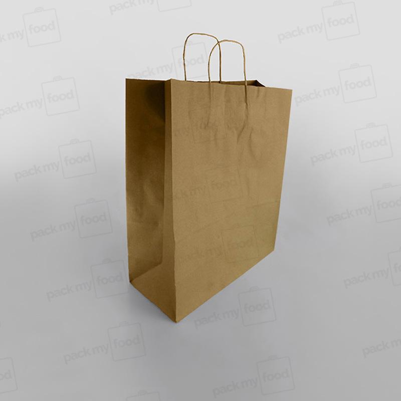 Premium Ribbed Kraft Paper Bag Twisted Handle