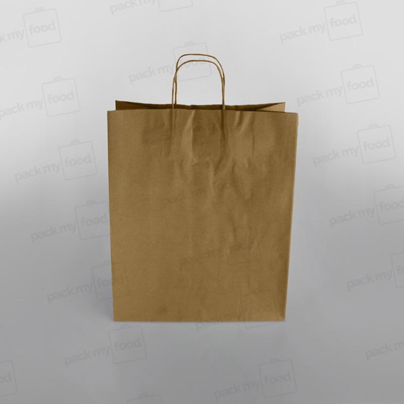 Premium Ribbed Kraft Paper Bag Twisted Handle