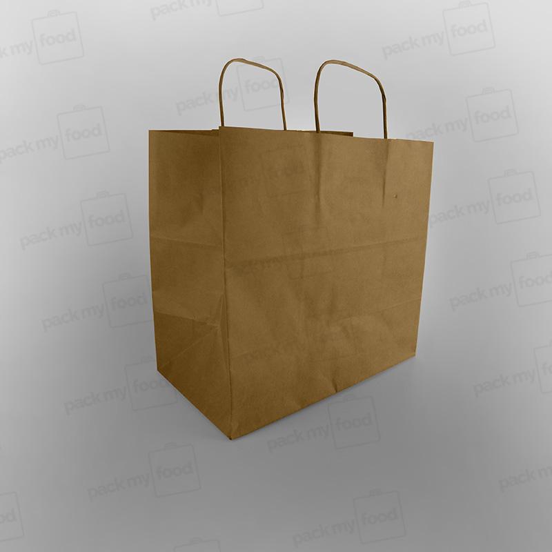 Premium Ribbed Kraft Paper Bag Twisted Handle