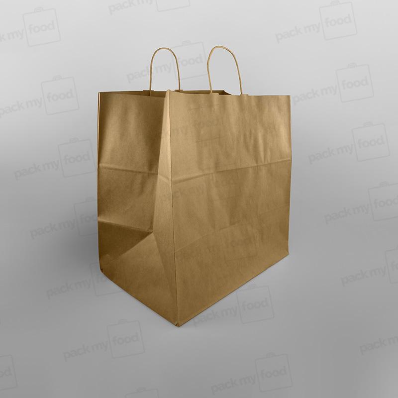 Premium Ribbed Kraft Paper Bag Twisted Handle