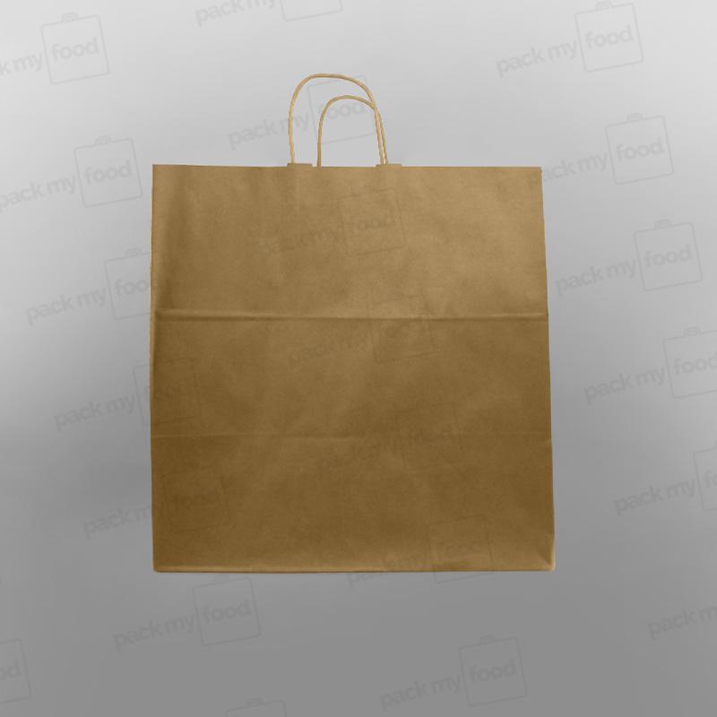 Premium Ribbed Kraft Paper Bag Twisted Handle