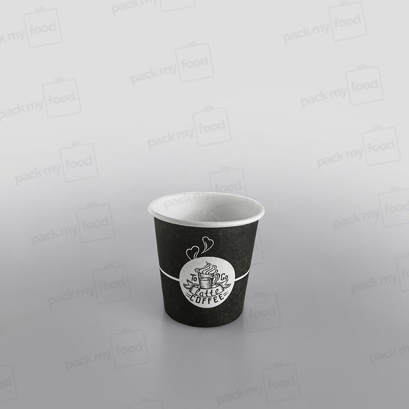 Somoplast Black Paper Cup Hot - 4oz