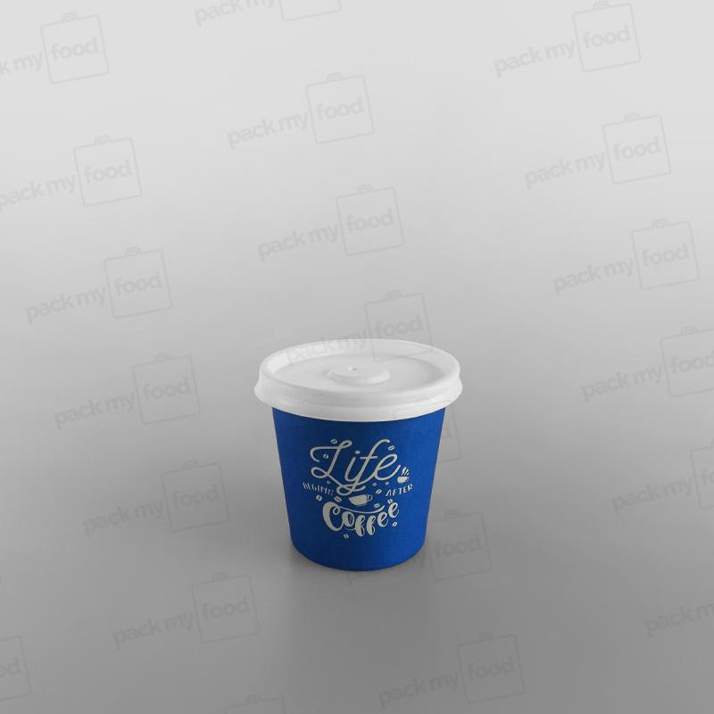 Somoplast Blue Paper Cup Hot - 4oz