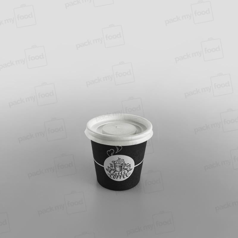Somoplast Black Paper Cup Hot - 4oz