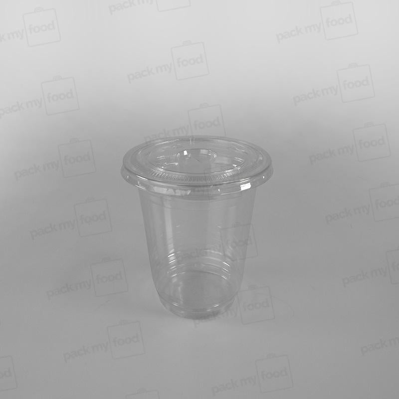 Recycled Plastic Flat Lid With Straw Slot To Fit 12oz Cup PLC11G