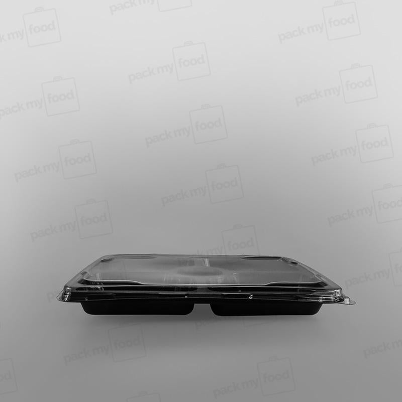 5 Compartment Black Plastic Platter Lid