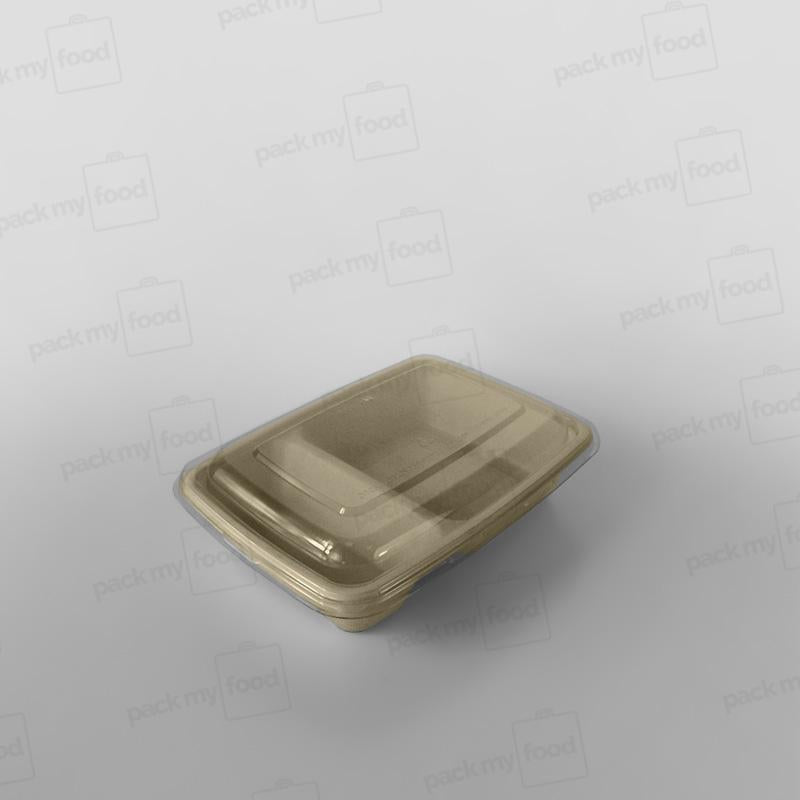 Sabert 2 Compartment Rectangular Pulp Container - 800ml