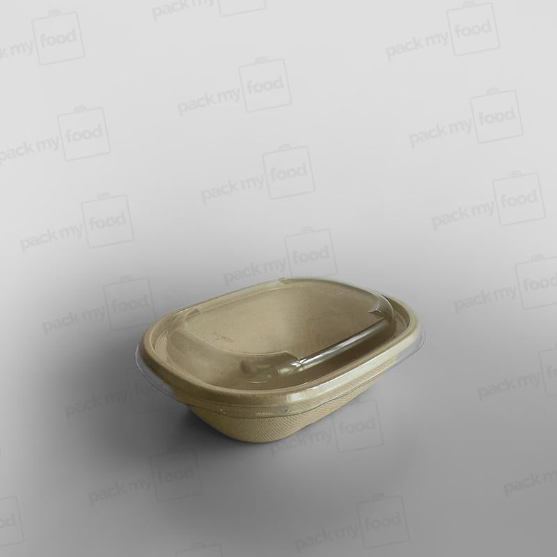 Sabert rPET Lid For Oval Eco Street Food Pulp Bowl