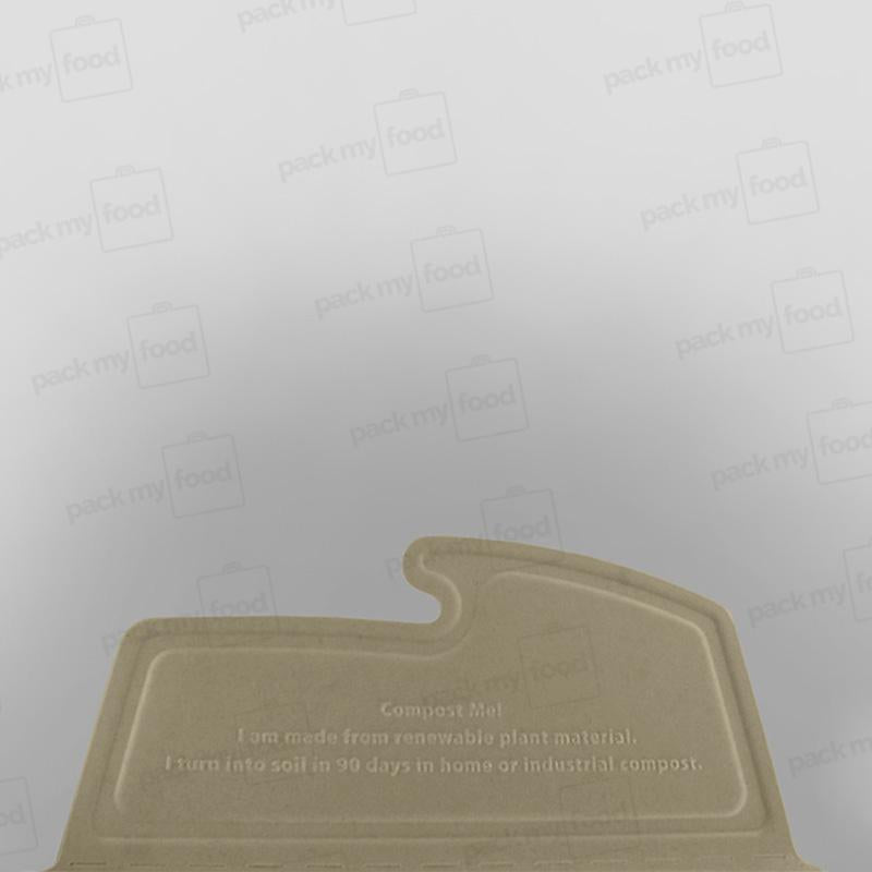 Sabert 2 Compartment Rectangular Pulp Meal Box - 800ml