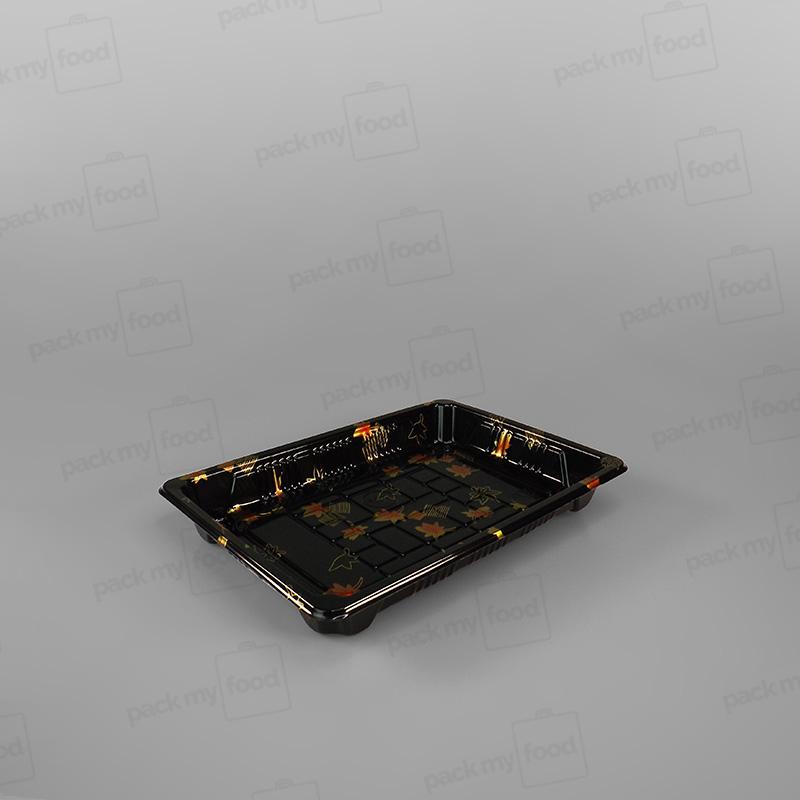 Gold Leaf Design Sushi Container Base & Lids