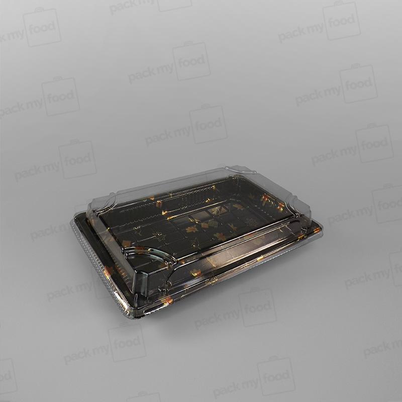 Gold Leaf Design Sushi Container Base & Lids