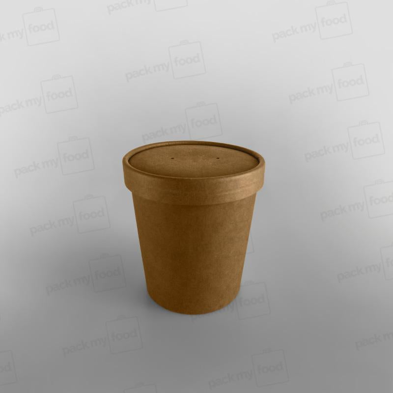 Brown Paper Soup Container Lid