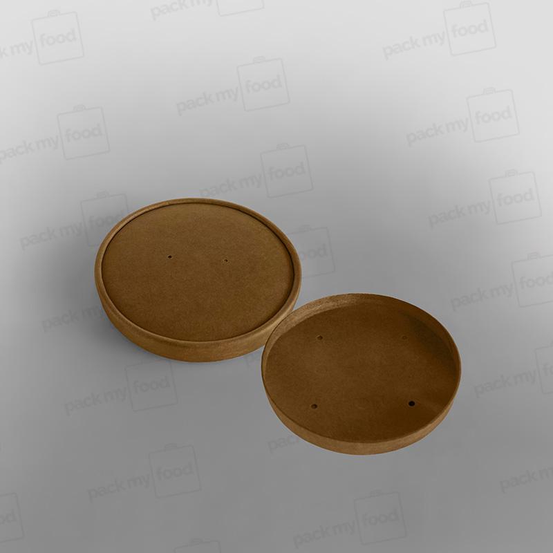 Dispo Brown Paperboard Lid For 26oz/32oz Paper Soup Container