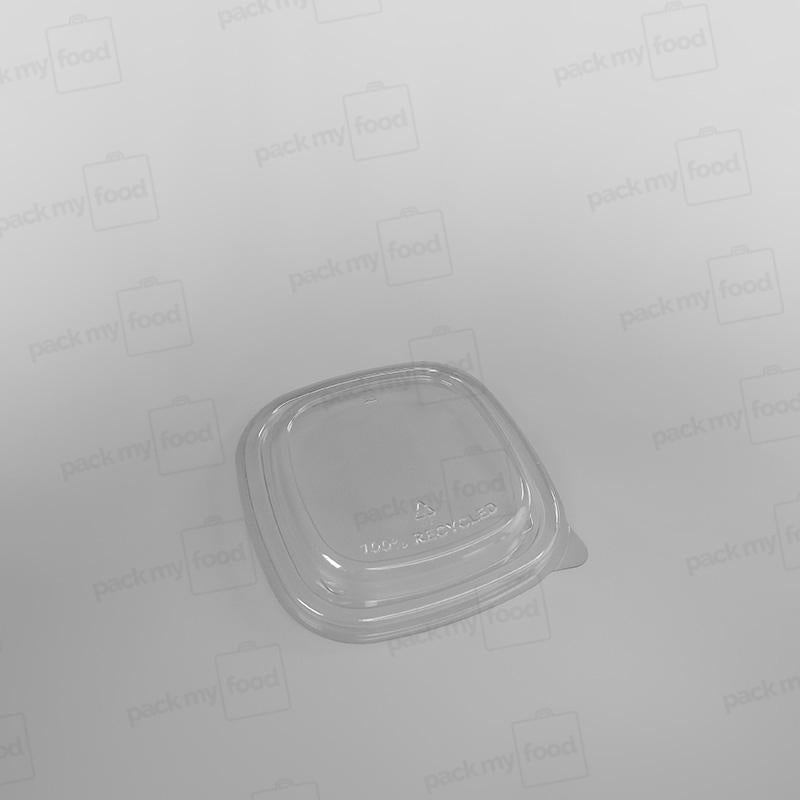 rPET Lid For Sabert Premium Square Food Bowl - Kraft