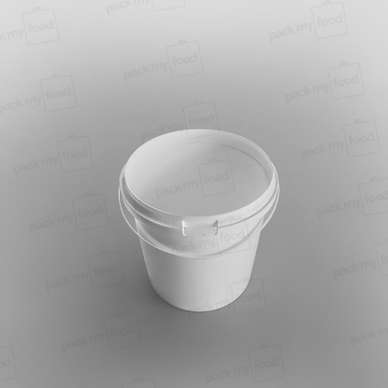 White Plastic Buckets & Lids - 5 Litres