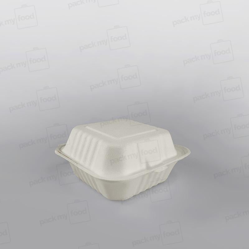 Compostable Bagasse Burger Box - 6inch