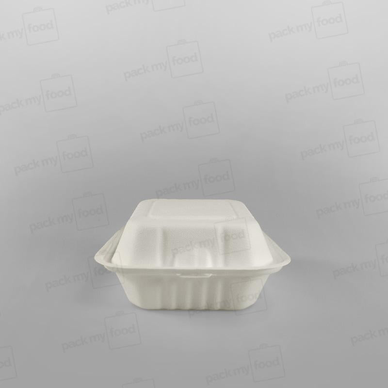 Compostable Bagasse Burger Box - 6inch