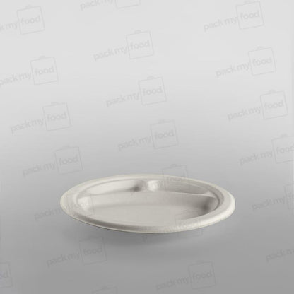 Bagasse Dinner Plate, 10 Inch, 3 Compartment