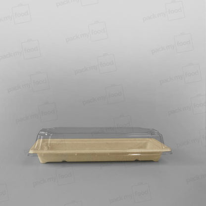 rPET Lid For Compostable BioCane Sushi Tray - 221x91x24mm