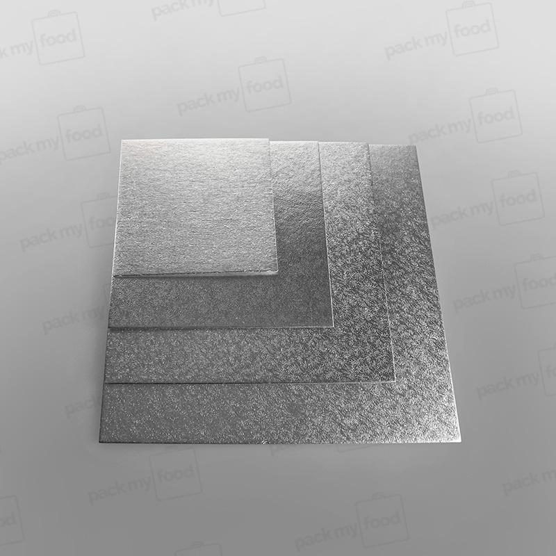 Cake Card Silver Square, Single Thick