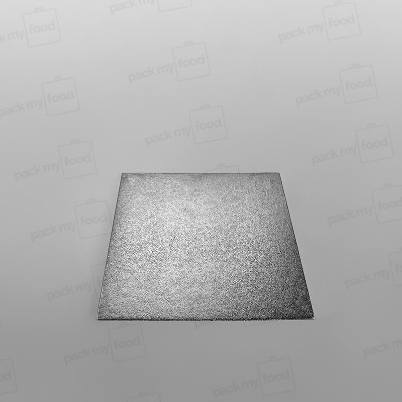 Cake Card Silver Square, Single Thick