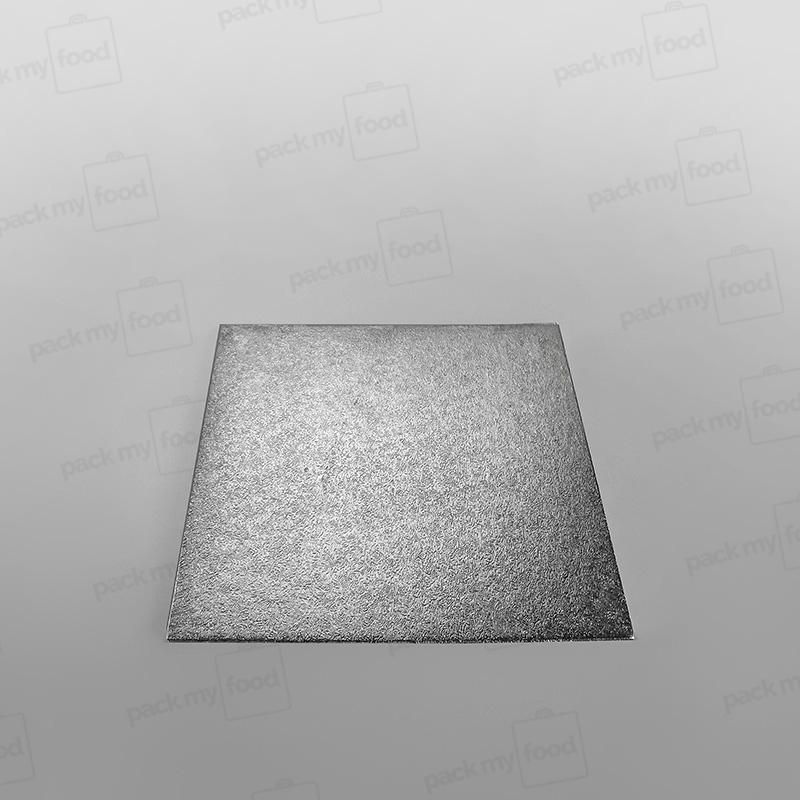 Cake Card Silver Square, Single Thick